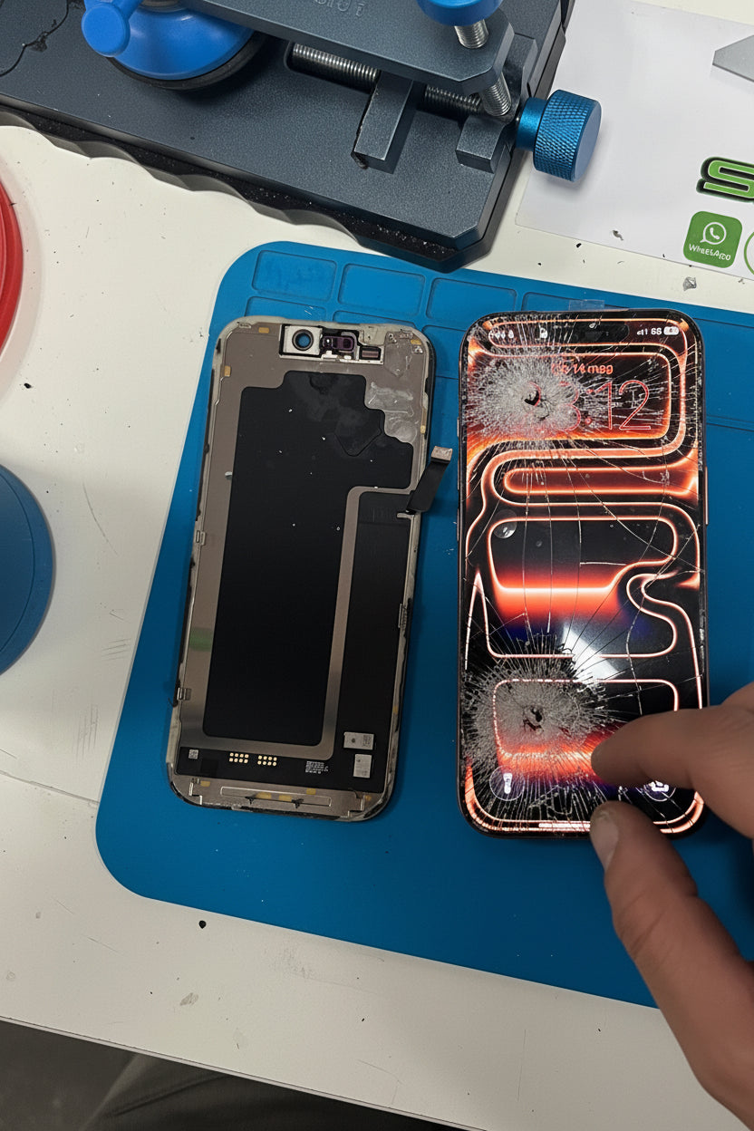 Cambio schermo iPhone 17 pro Bari in 30 minuti con garanzia 